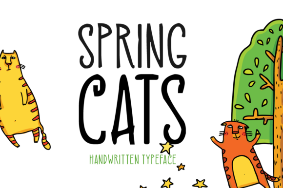 Spring Cats: A Charming Handwritten Font for Creative Projects